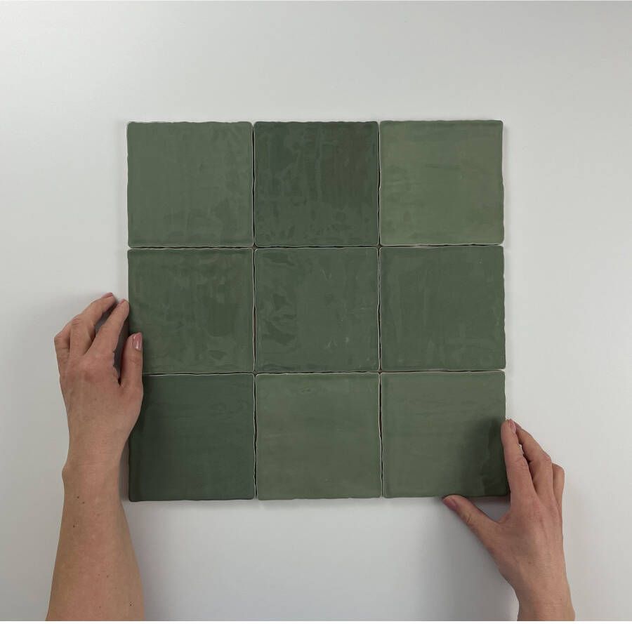 By Goof Moos Wandtegel | 13x13 cm | Vintage | Glans Groen