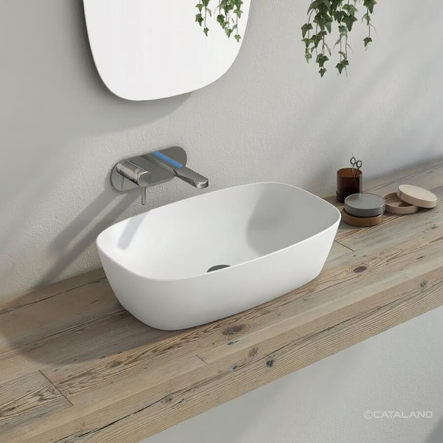 Catalano Green Lux waskom 60x40 cm keramiek | Mat wit