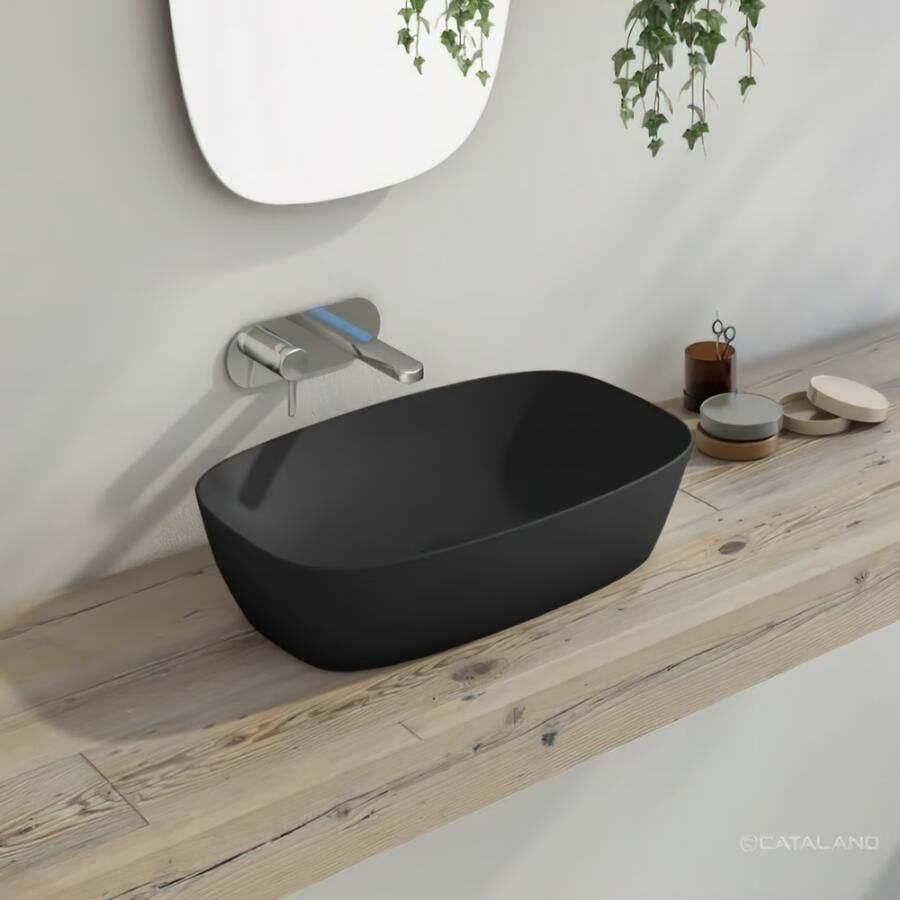 Catalano Green Lux waskom 60x40 cm keramiek mat zwart - Foto 2