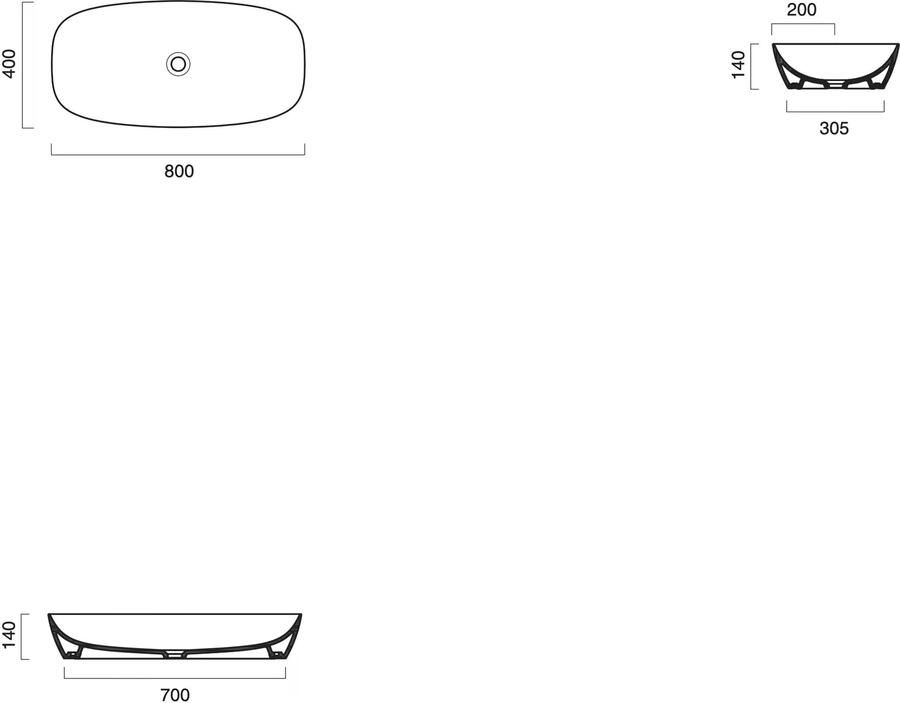 Catalano Green Lux waskom 80x40 cm keramiek goud zwart