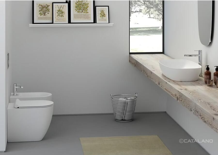 Catalano Green Lux waskom 80x40 cm keramiek | Mat wit - Foto 2