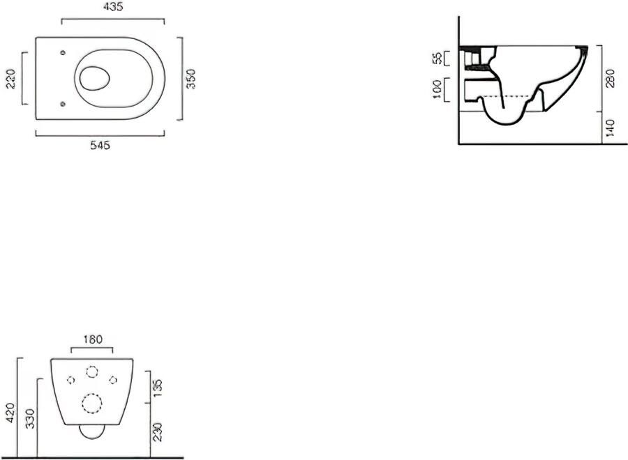 Catalano Wandcloset Sfera | 54.5 cm | Rimless | New Flush | Excl.Toiletzitting | Keramiek | Cement mat - Foto 3