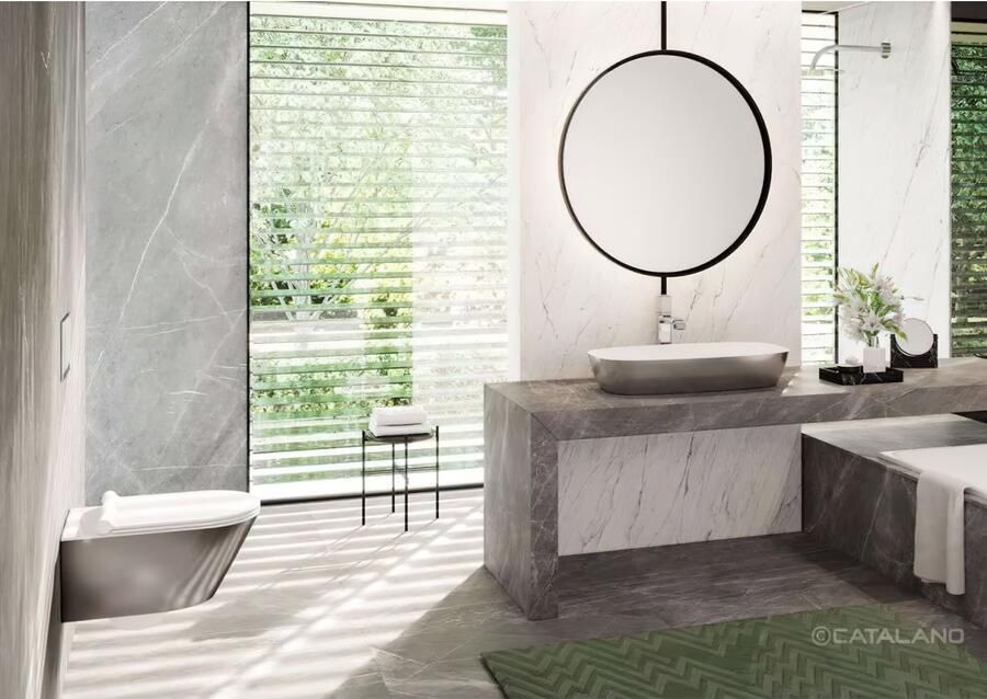 Catalano Wandcloset Zero | 55 cm | Rimless | New Flush | Excl.Toiletzitting | Keramiek | Zilver wit