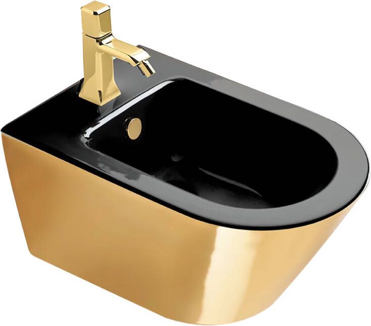 Catalano Zero bidet toilet wandhangend 55x35 cm glans goud-zwart