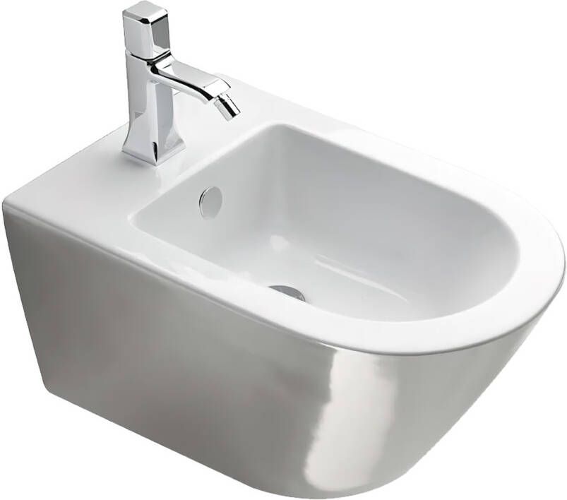 Catalano Zero bidet toilet wandhangend 55x35 cm glans zilver-wit