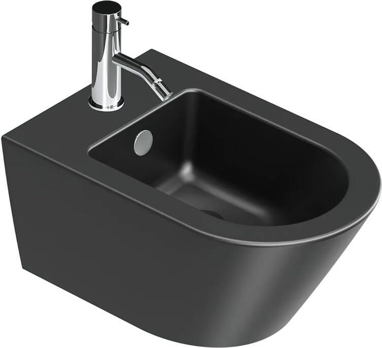Catalano Zero bidet toilet wandhangend 55x35 cm mat zwart