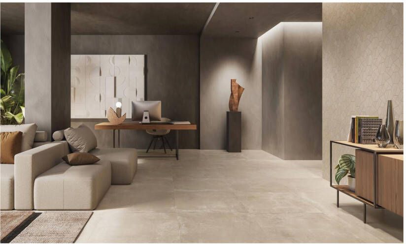 Century Blend Vloertegel | 80x80 cm | Gerectificeerd | Betonlook | Mat Beige