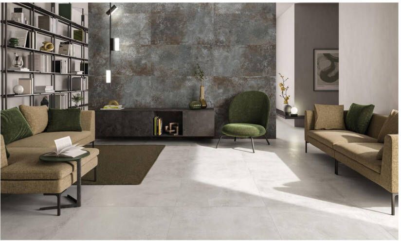 Century Blend vloertegel beton look 80x80 cm wit mat