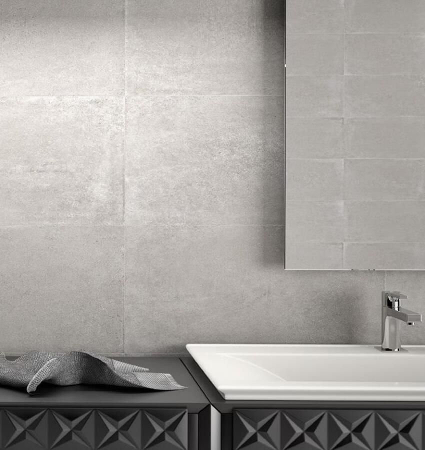 Cerpa Cerámica Limburg keramische vloer- en wandtegel betonlook gerectificeerd 29 x 58 5 cm gris