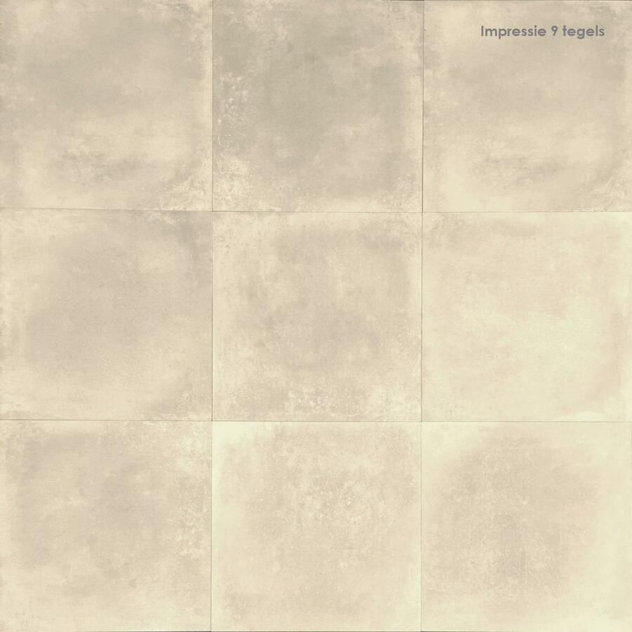 Cerpa Ceramica wand- en vloertegel 58.5x58.5cm 9mm Vierkant gerectificeerd Betonlook Beige mat SW07310380-2