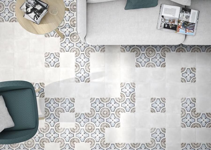 Cifre Ceramica Adobe Decor wand- en vloertegel 20x20cm Vierkant 8.5mm Monza White SW07310475-11