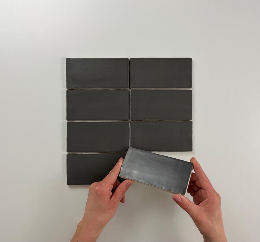 Cifre Ceramica Atlas wandtegel 7.5x15cm 8.5mm Rechthoek Mat antraciet SW07311171-2 - Foto 2