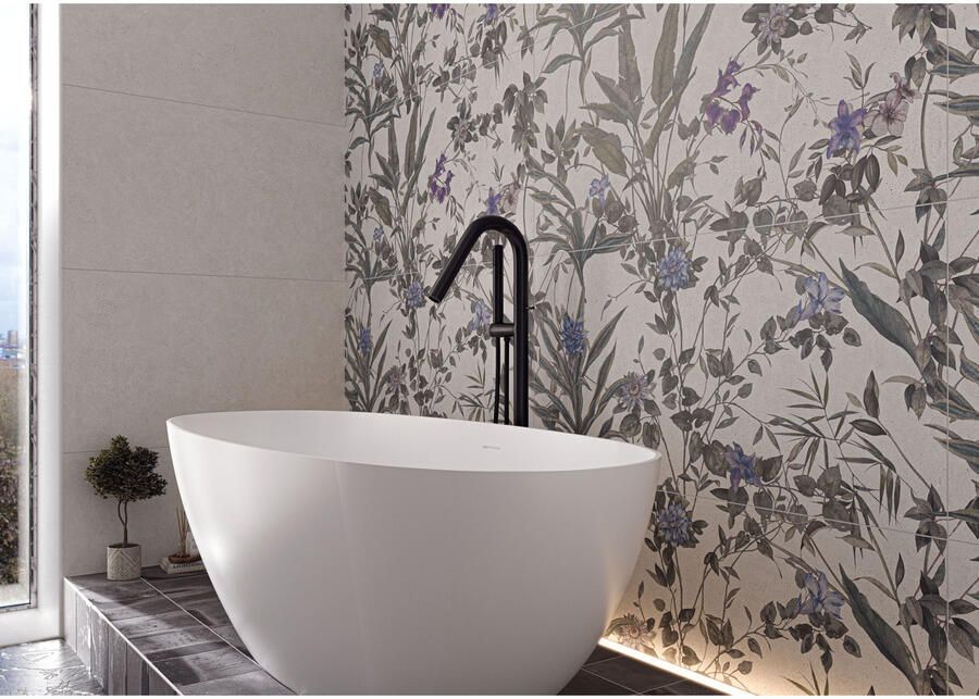 Cifre Cerámica Borneo Wandtegel | 60x120 cm | Gerectificeerd | Betonlook | Mat Wit