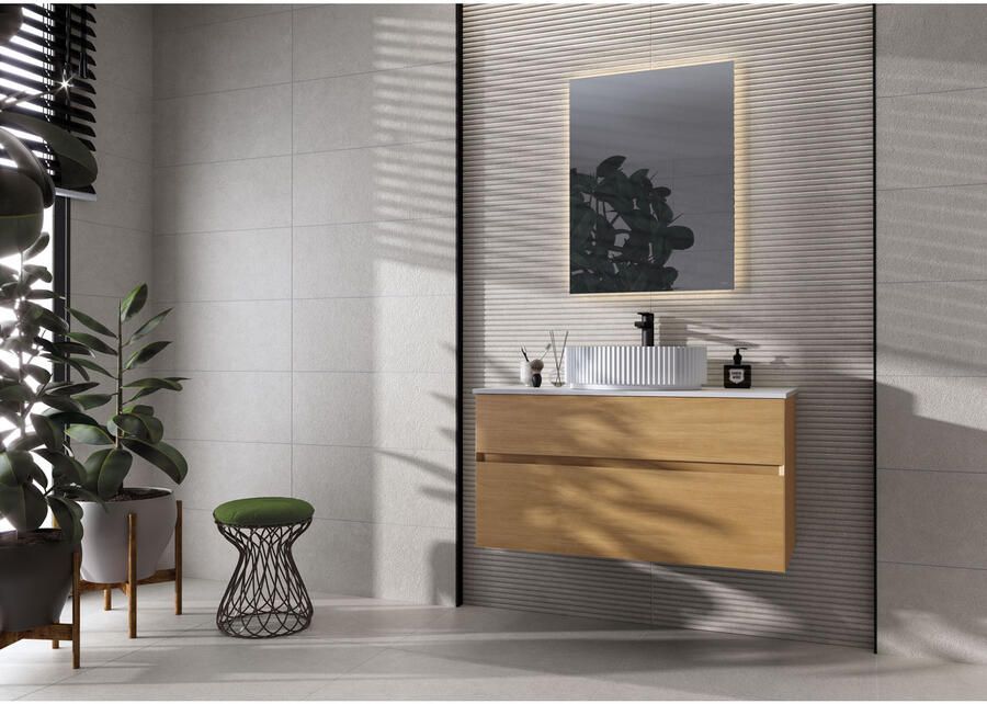 Cifre Cerámica Borneo Wandtegel | 30x75 cm | Gerectificeerd | Betonlook | Mat Grijs - Foto 3