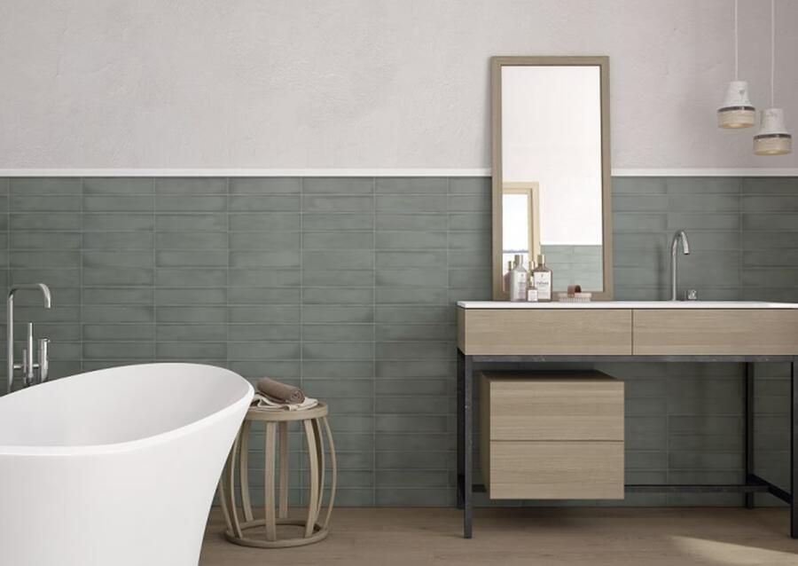 Cifre Ceramica Colonial wandtegel 7.5x30cm 8.6mm Rechthoek Groen mat SW07310861-4 - Foto 2