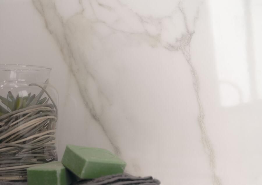 Cifre Ceramica Diamond Gold wand- en vloertegel 60x60cm 10mm Vierkant gerectificeerd Natuursteen look Wit glans SW07310961