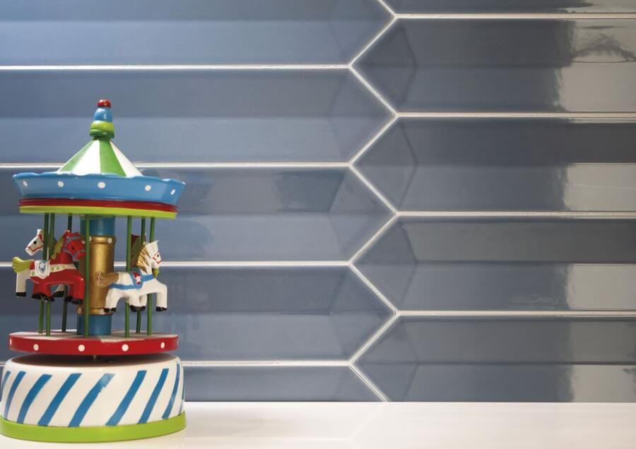 Cifre Ceramica wandtegel 6.5x33.2cm 8mm Zeshoek Blauw glans SW07311325-4