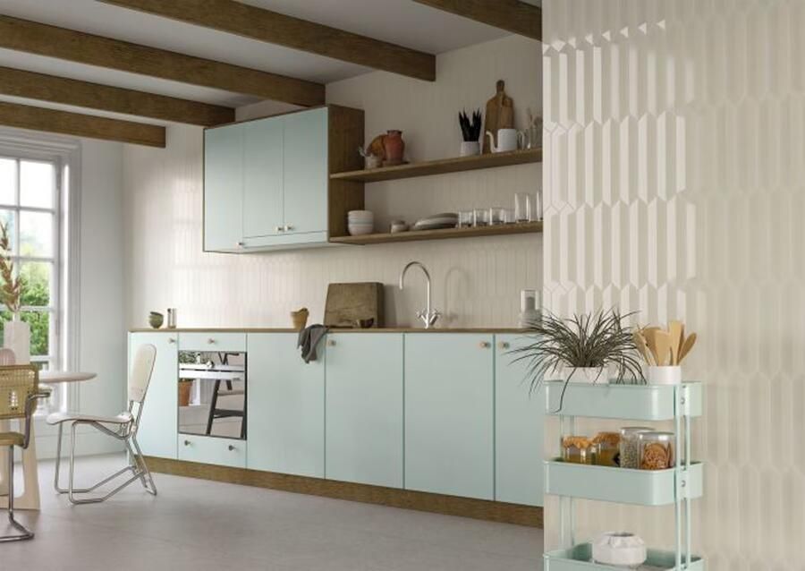 Cifre Ceramica wandtegel 6.5x33.2cm 8mm Zeshoek Wit creme glans SW07311325-2