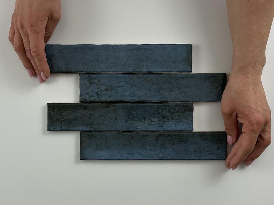 Cifre Cerámica Kalon Wandtegel | 5x25 cm | Vintage | Glans Blauw