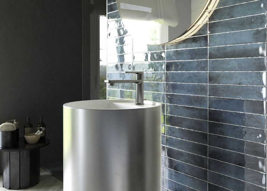 Cifre Cerámica Kalon Wandtegel | 5x25 cm | Vintage | Glans Blauw - Foto 2