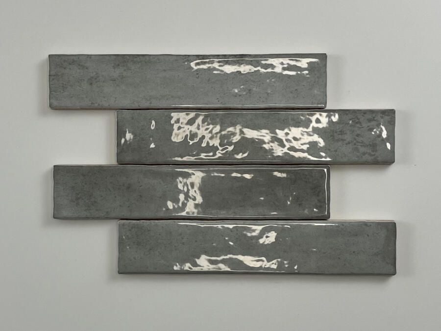 Cifre Cerámica Kalon Wandtegel | 5x25 cm | Vintage | Glans Grijs