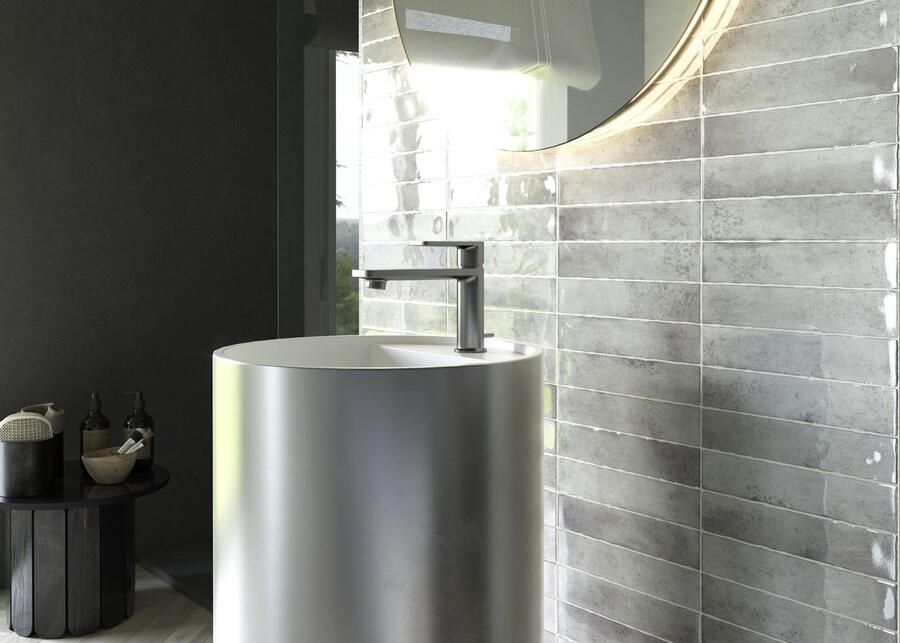 Cifre Cerámica Kalon Wandtegel | 5x25 cm | Vintage | Glans Grijs - Foto 3