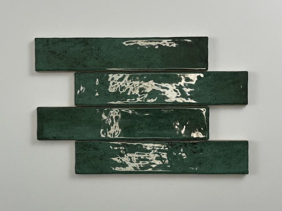 Cifre Cerámica Kalon Wandtegel | 5x25 cm | Vintage | Glans Groen - Foto 3