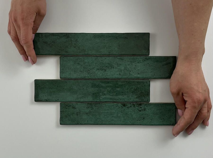 Cifre Cerámica Kalon Wandtegel | 5x25 cm | Vintage | Glans Groen