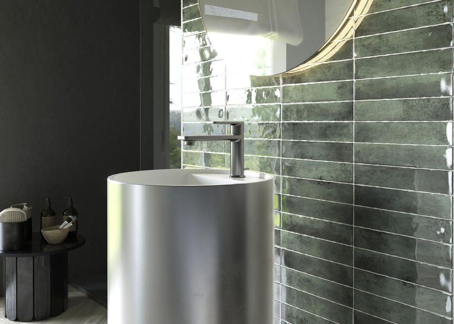 Cifre Cerámica Kalon Wandtegel | 5x25 cm | Vintage | Glans Groen - Foto 2