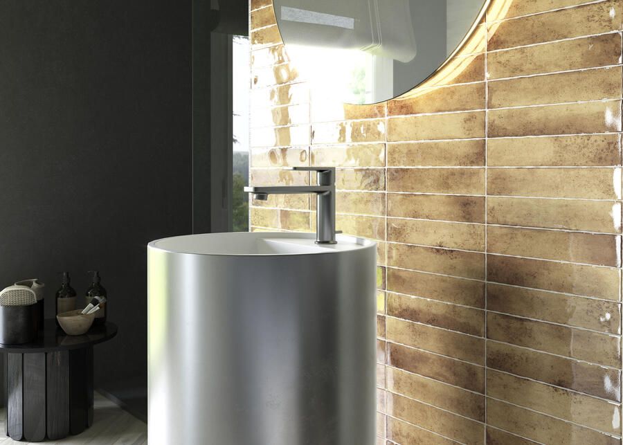 Cifre Cerámica Kalon Wandtegel | 5x25 cm | Vintage | Glans Rood - Foto 3