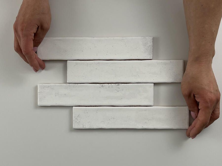 Cifre Cerámica Kalon Wandtegel | 5x25 cm | Vintage | Glans Wit