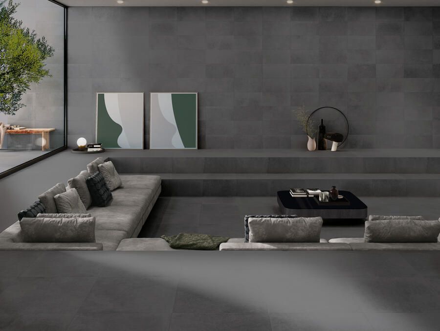 Cifre Cerámica Midtown Vloer- en wandtegel | 60x60 cm | Betonlook | Mat Antraciet