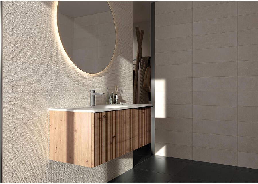 Cifre Cerámica Midtown Wandtegel | 20x60 cm | Betonlook | Mat Crème