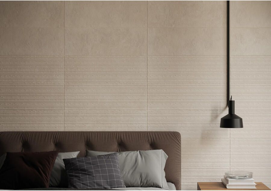 Cifre Cerámica Midtown Wandtegel | 30x90 cm | Gerectificeerd | Betonlook | Mat Crème