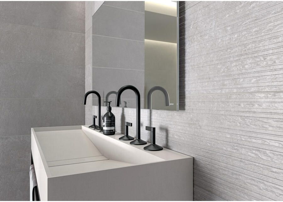 Cifre Cerámica Midtown Wandtegel | 30x90 cm | Gerectificeerd | Betonlook | Mat Grijs