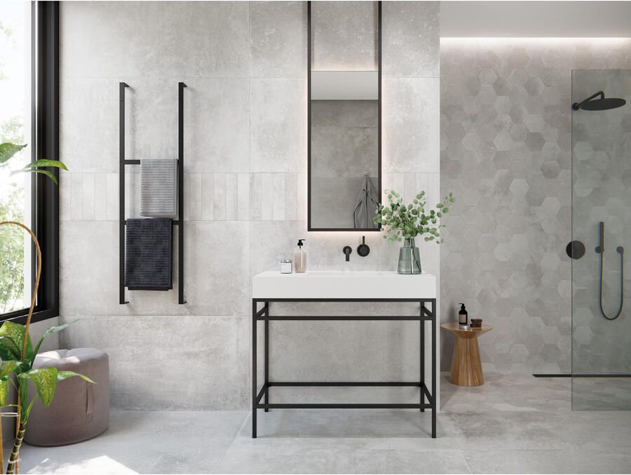 Cifre Cerámica Midtown Wandtegel | 7.5x30 cm | Betonlook | Mat Grijs