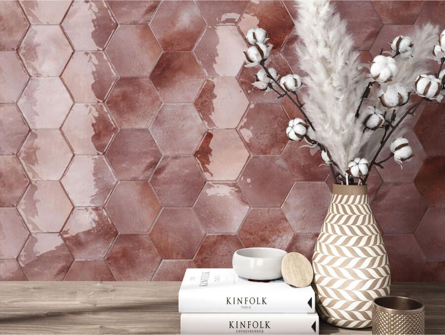 Cifre Cerámica Moon Wandtegel | 16x18 cm | Vintage | Glans Rood