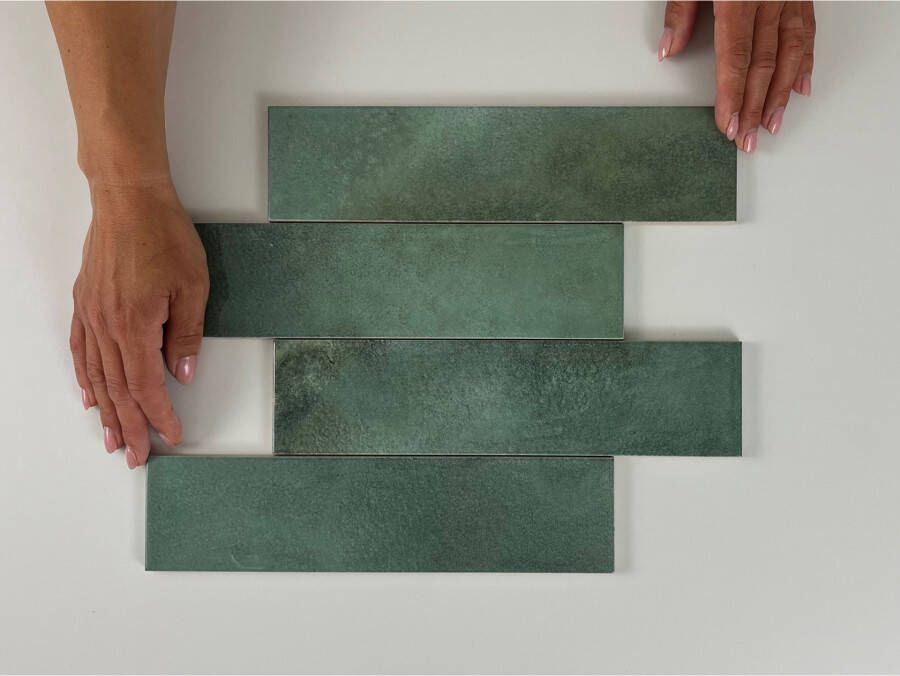 Cifre Cerámica Moon Wandtegel | 7.5x30 cm | Vintage | Glans Groen