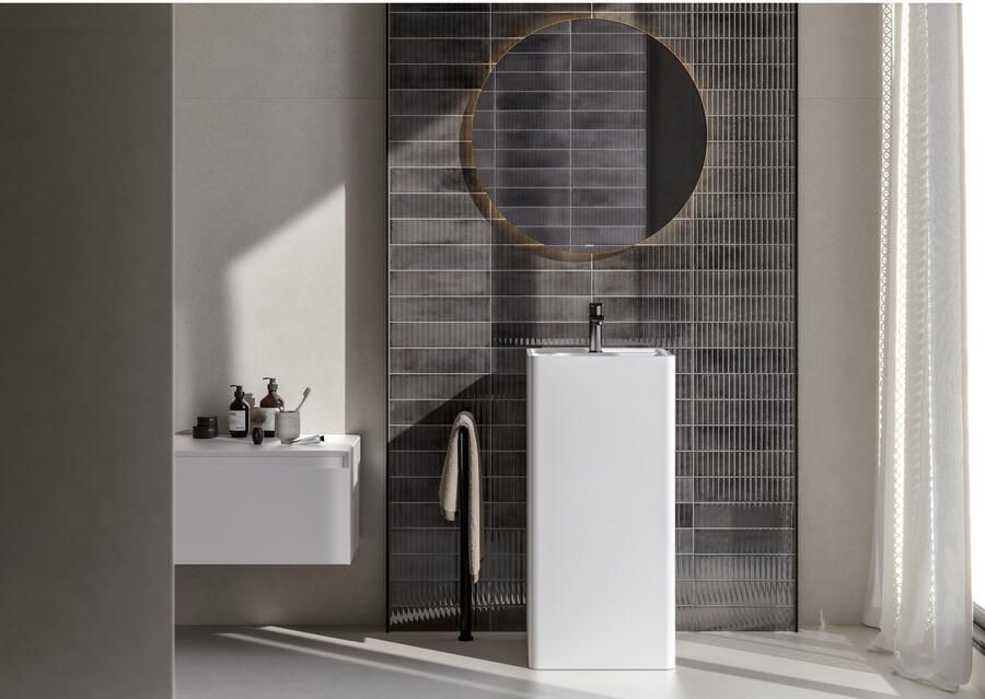 Cifre Cerámica Mussa Wandtegel | 7.5x30 cm | Vintage | Glans Antraciet