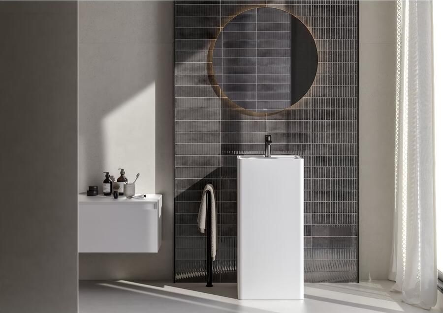 Cifre Cerámica Mussa Wandtegel | 7.5x30 cm | Vintage | Glans Antraciet