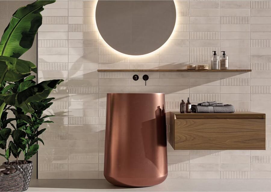 Cifre Cerámica Mussa Wandtegel | 7.5x30 cm | Vintage | Glans Ivoor