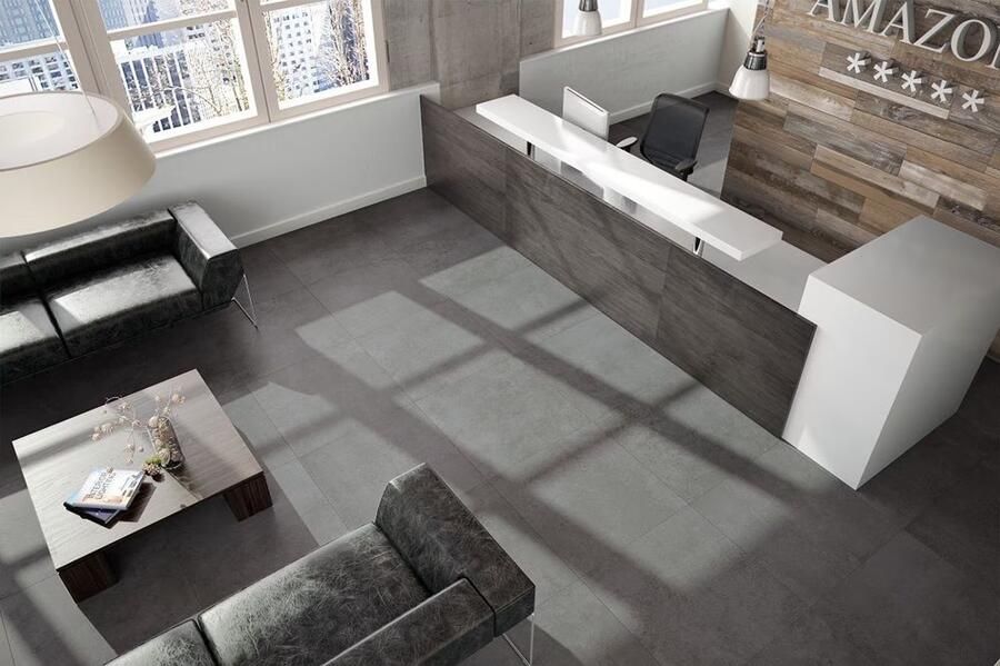 Cifre Ceramica Neutra wand- en vloertegel 60x60cm 10mm Vierkant Betonlook Antraciet mat SW07310329 - Foto 3