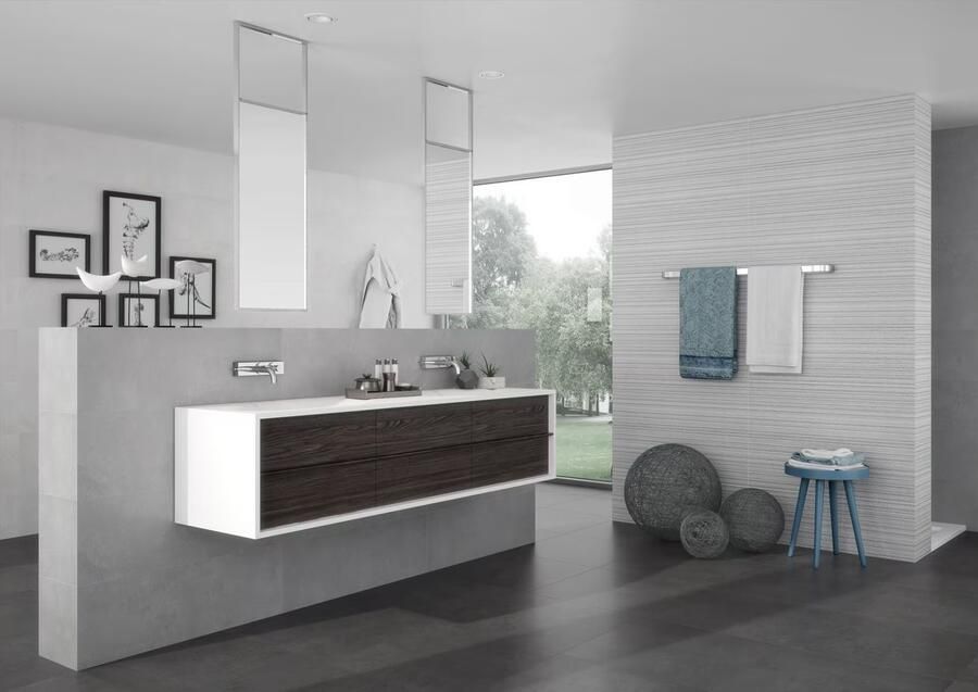 Cifre Ceramica Neutra wand- en vloertegel 60x60cm 10mm Vierkant Betonlook Antraciet mat SW07310329 - Foto 2