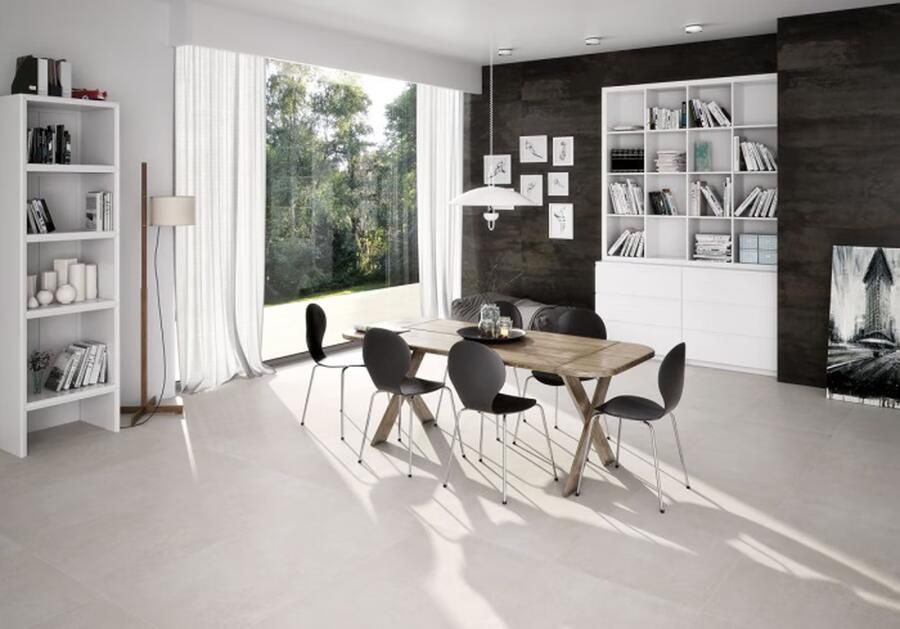 Cifre Ceramica Neutra wand- en vloertegel 60x60cm 10mm Vierkant Betonlook Creme mat SW07310329-4 - Foto 2