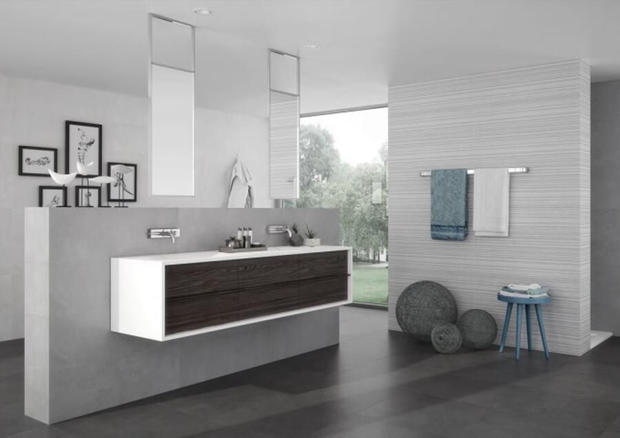 Cifre Cerámica Neutra Relief Decor keramische wandtegel betonlook gerectificeerd 30 x 90 cm pearl - Foto 2