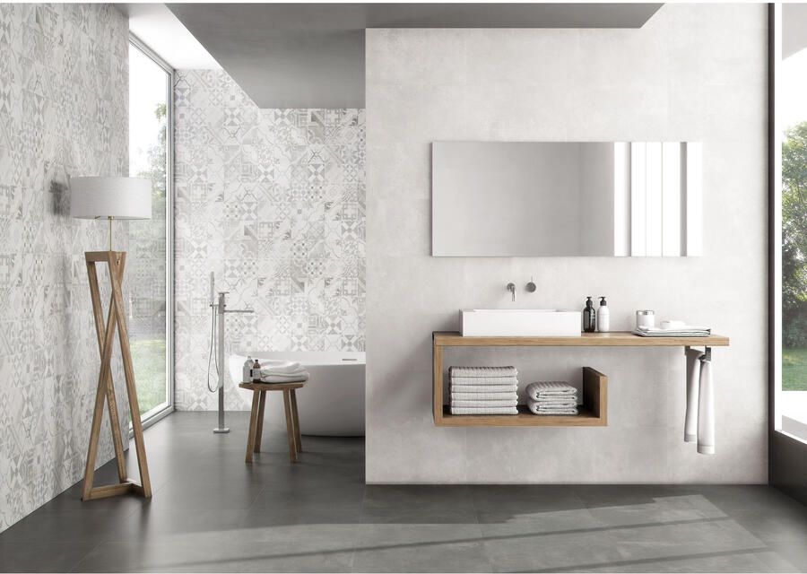 Cifre Cerámica Nexus Vloer- en wandtegel | 30x60 cm | Gerectificeerd | Betonlook | Mat Wit