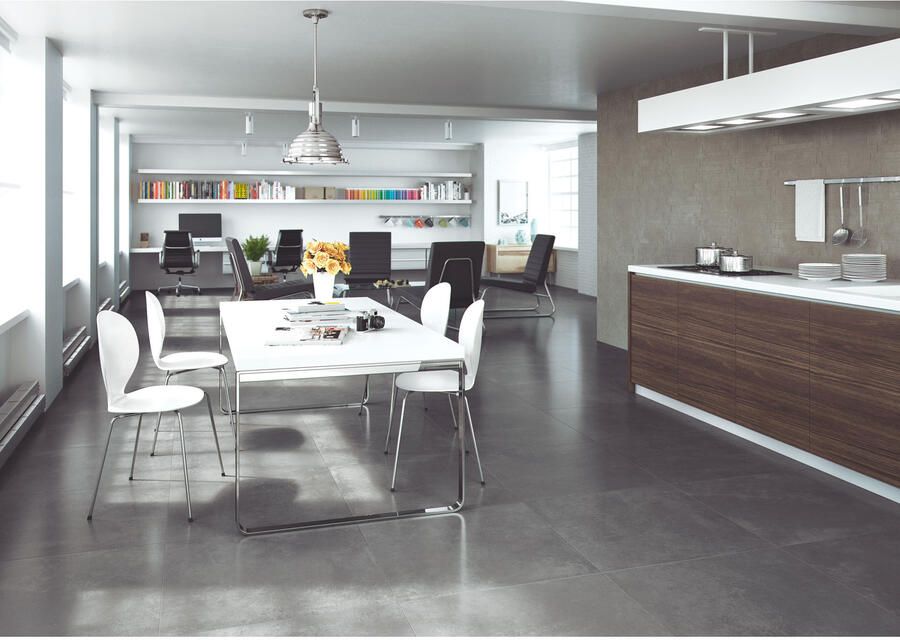 Cifre Cerámica Nexus Vloer- en wandtegel | 60x60 cm | Gerectificeerd | Betonlook | Mat Antraciet - Foto 2