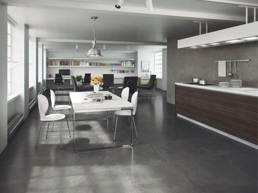 Cifre Ceramica wand- en vloertegel 75x75cm 10.2mm Vierkant gerectificeerd Betonlook Antraciet mat SW07310451-1 - Foto 2