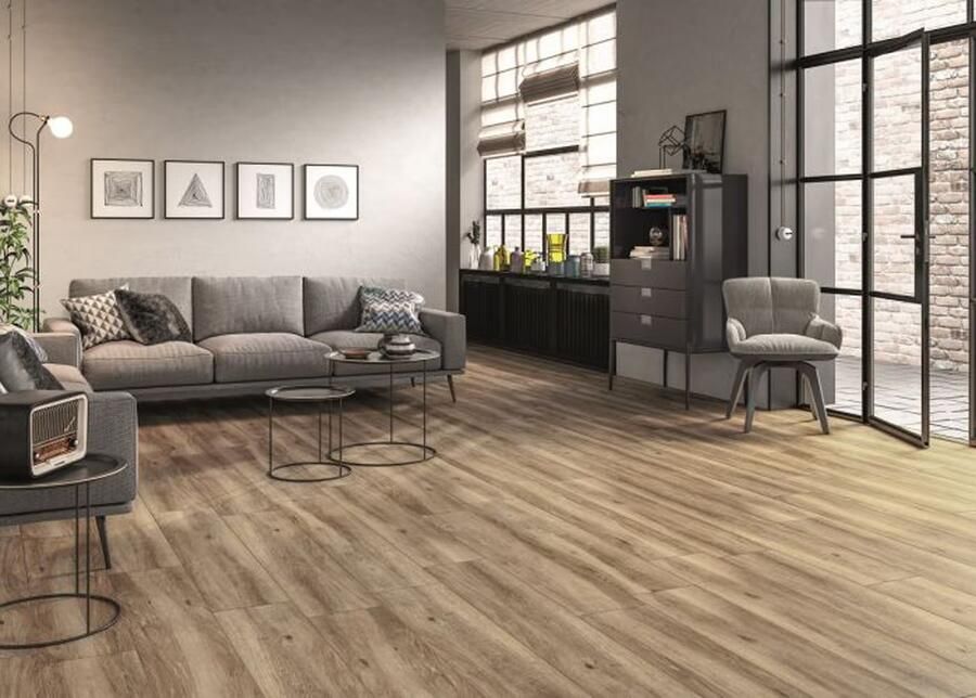 Cifre Ceramica wand- en vloertegel 23x120cm 10.5mm Rechthoek Houtlook Beige mat SW07311165 - Foto 2