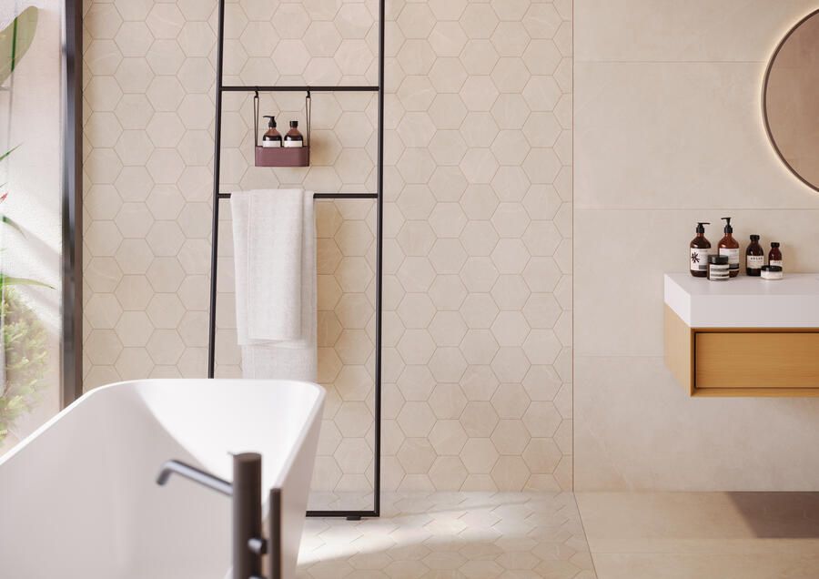 Cifre Cerámica Statale Vloer- en wandtegel | 120x120 cm | Betonlook | Mat Beige - Foto 1